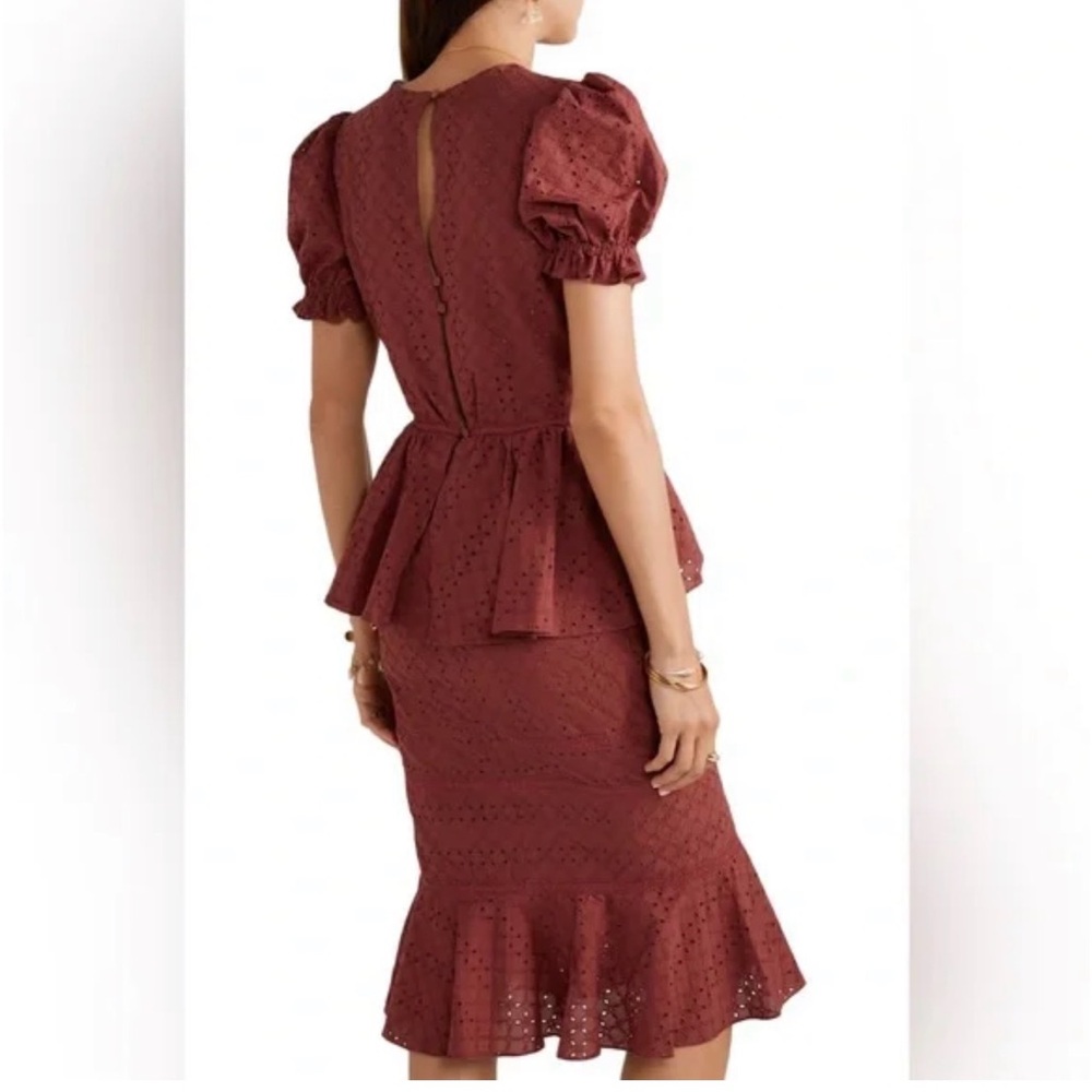 Johanna Ortiz Pink Puff Sleeve Midi Dress - Picture 2 of 9